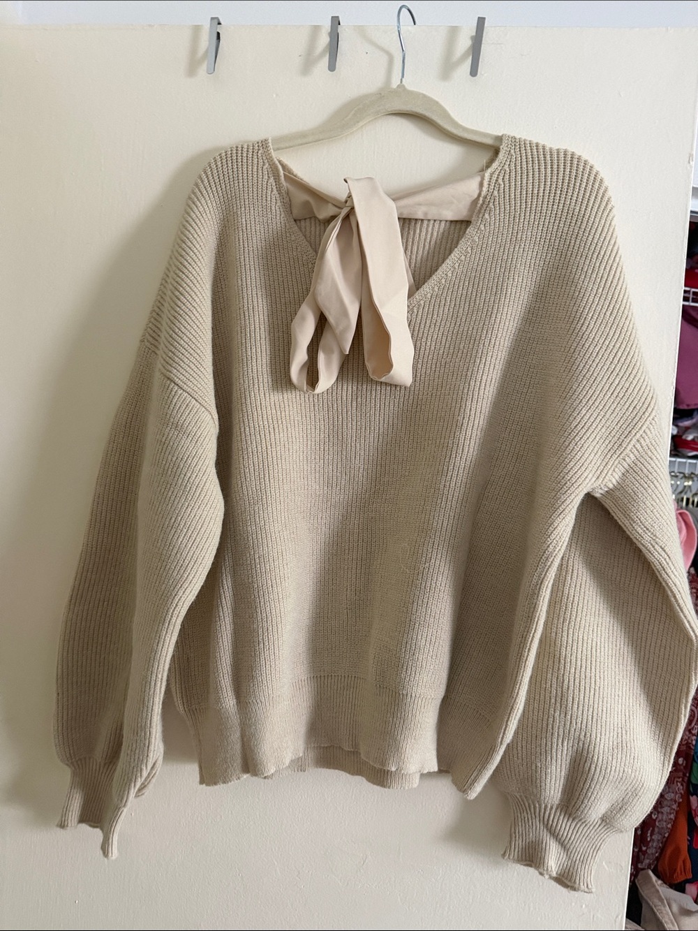 Shein Bow-Back Ribbed Sweater - Picture 7 of 7